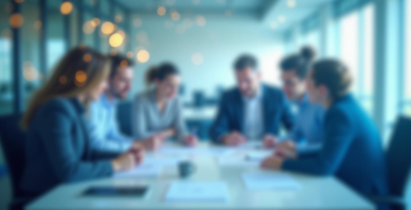 Professionnels réunis autour d’une table, consultatant des dossiers RH dans un bureau lumineux à Marseille