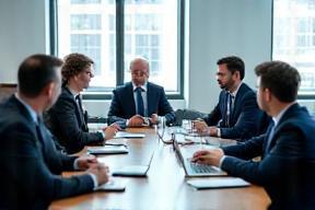 Consultants en réunion stratégique avec clients